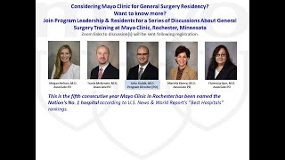 Mayo Clinic General Surgery Residency - Program Overview