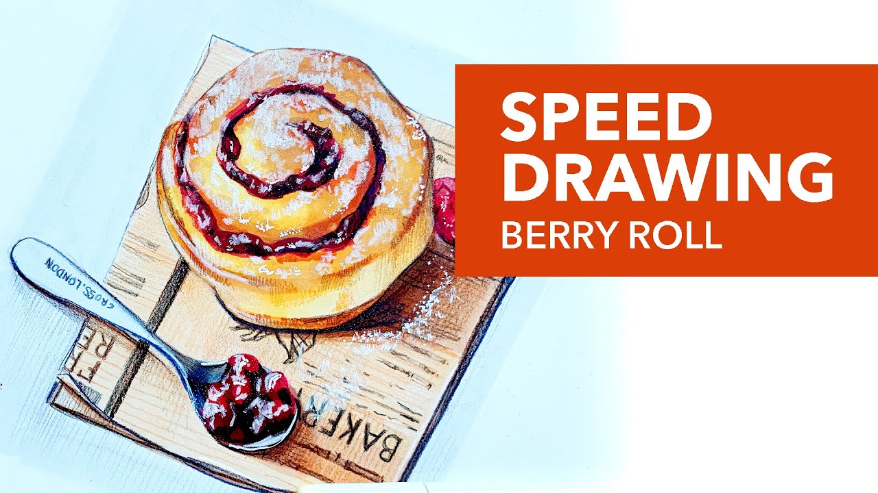 Timelapse Copic Markers Drawing | Berry Roll illustration - YouTube