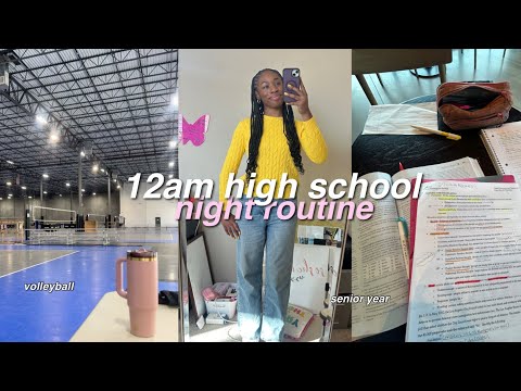 12am high school after school/night routine!!🧸💌 *senior year*