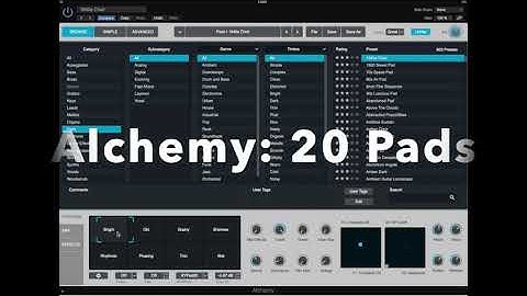 Logic Pro X 10.5 Alchemy: 20 Preset Pad Sounds