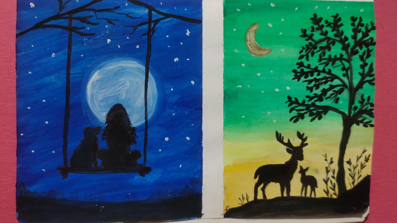 simple landscape painting | scenery painting| |how to draw easy painting| #painting #subscribe #art