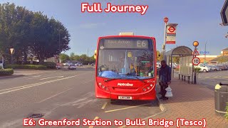 (*LAST DAY with METROLINE*) Full Journey on Route E6 | (DE1156) LK11CWM - Greenford to Bulls Bridge