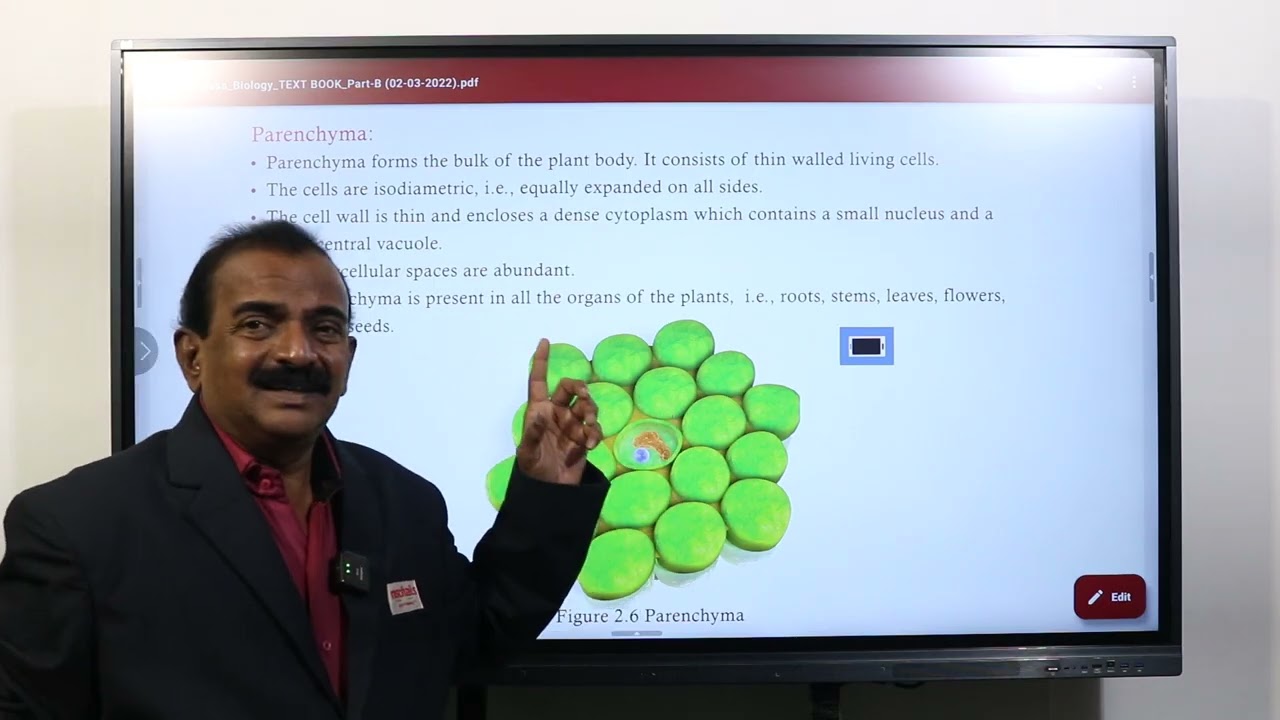 Banala Jaya Raj sir explaining functions of meristematic tissues class IX Nischals text.