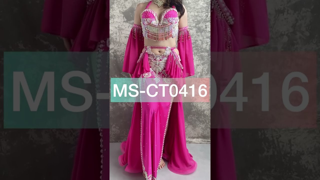 ベリーダンス衣装 ビビッドピンク CT0416 (M-L) - bachata