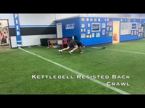 Backwards Bear Crawl w/ Kettlebell Drag l Core Strength l Crawl Exercise l