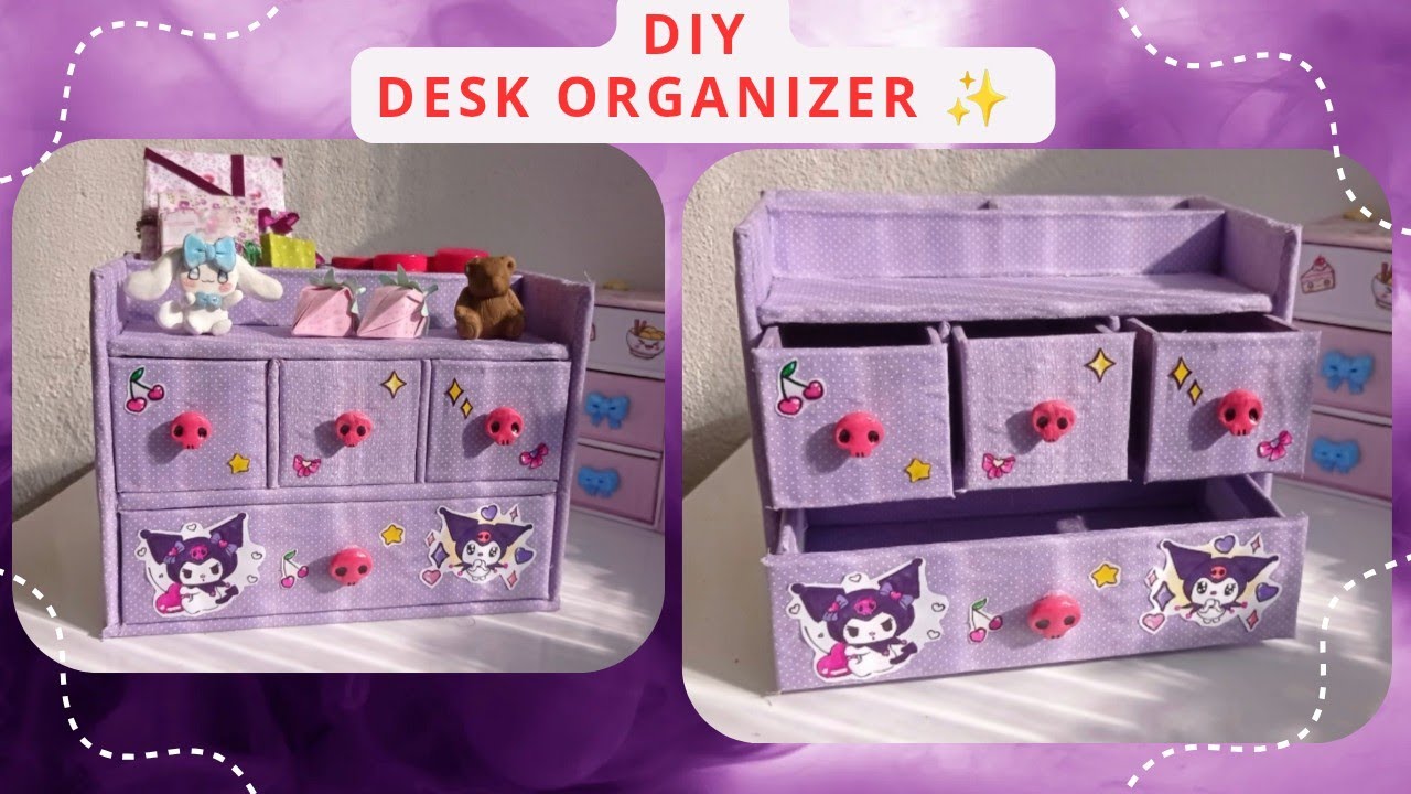 Diy cute desk organizer/Decor cabinet with 4 drawers /diy/craft/