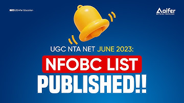 NFOBC list published | UGC NTA NET | Aifer Education
