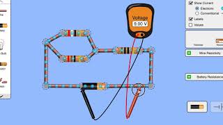 Using a simulator to explore the circuit voltage and loop rule