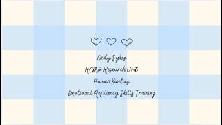 KHS Fieldwork Project Spring/Summer 2026 RCMP Research Unit - Emily Sykes (Human Kinetics)