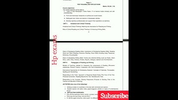 Text reading and reflections syllabus || HPU B.ed 1st semester syllabus || HPU B.Ed syllabus