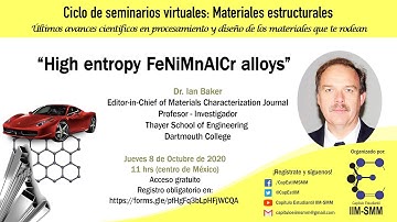 High entropy FeNiMnAlCr alloys, Dr. Ian Baker