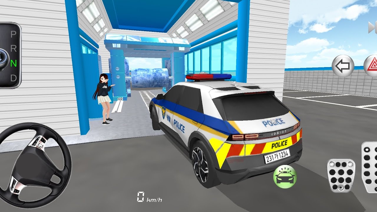 The police car wash with highway Driving to Parking#3D Driving Class 2- iOS Android Gameplay2025.