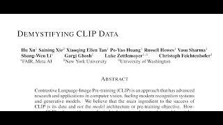 [short] Demystifying CLIP Data Profile