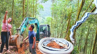 The journey of the girl followed the driver who learned to drive an excavator, a car.