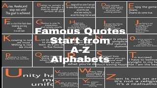 Famous People Quotes Which Start From A To Z Alphabets||Inspirational Quotes.. - Youtube