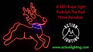 Shine Bright with Our 4' LED Rope Light Rudolph Reindeer