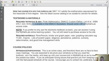 MAT 141 WW2 Finite Mathematics Summer 2016 Introductory Video