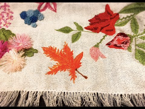 Осенний лист вышивка