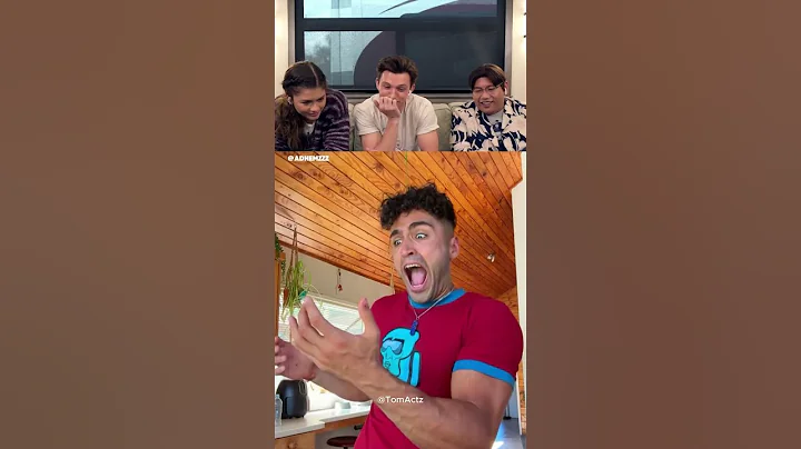 Tom Holland react try to laugh part 200 #tomholland #trynottolaugh #funny #reaction