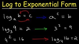 Writing Logarithmic Equations In Exponential Form