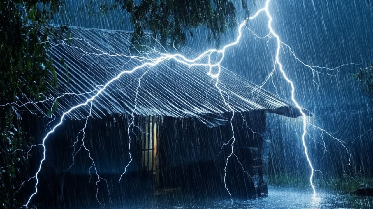 Settle Your Thoughts and Rest Tonight  Heavy Rain on Tin Roof for Deep Sleep 🏠