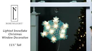 11.75" Snowflake Christmas Window Decoration - Blue and Silver | Northlight HA92203 | Northlight