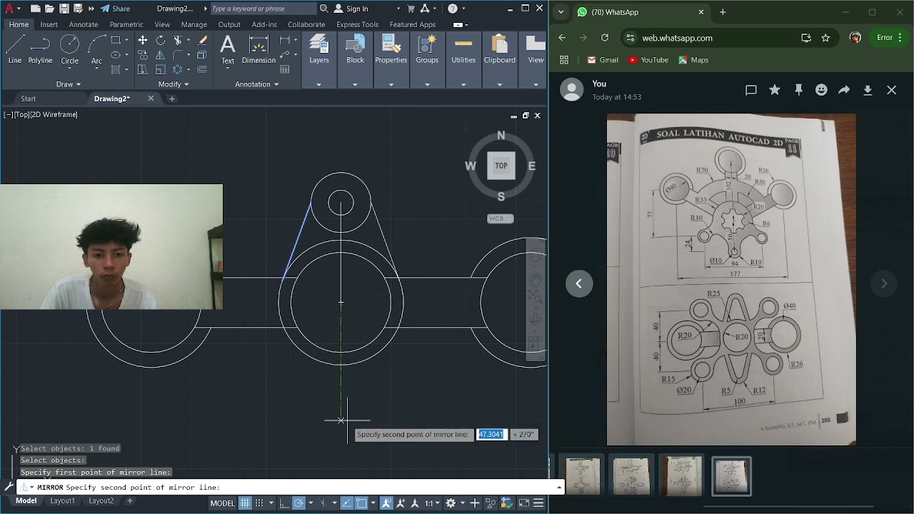 Tugas 11 AutoCad 2D  (Yasser Arafat-3D D4 Teknik Mesin Produksi & Perawatan)