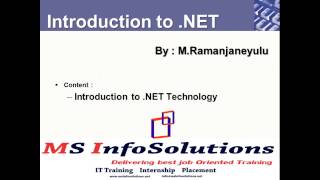 What is .Net Framework - .Net Tutorial Framework by MS InfoSolutions