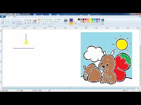    تعبئة بلون في برنامج الرسام  