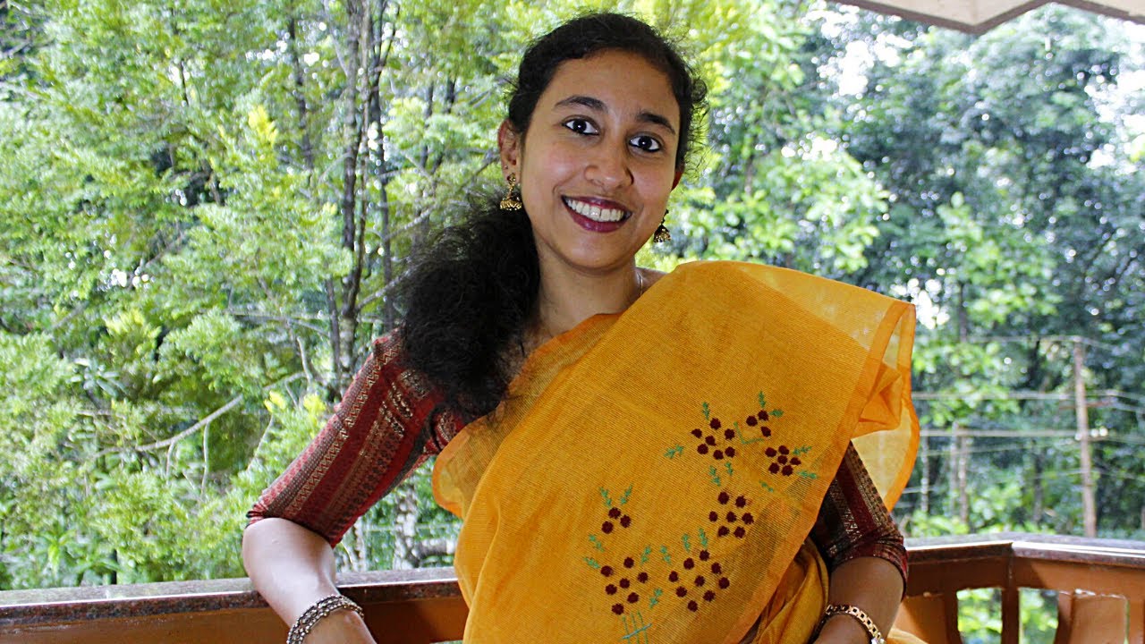 Hand embroidery two designer saree  malayalam  youtube Hand embroidery two designer saree  malayalam  youtube