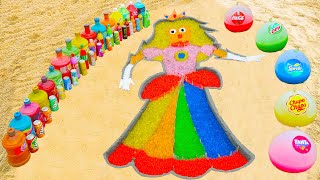 How to make Rainbow Princess with Orbeez, Balloons Fanta, Mtn Dew, Coca Cola, Mentos & Popular Sodas