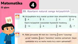 4 Sinf Matematika 3 Qism 99 Dars