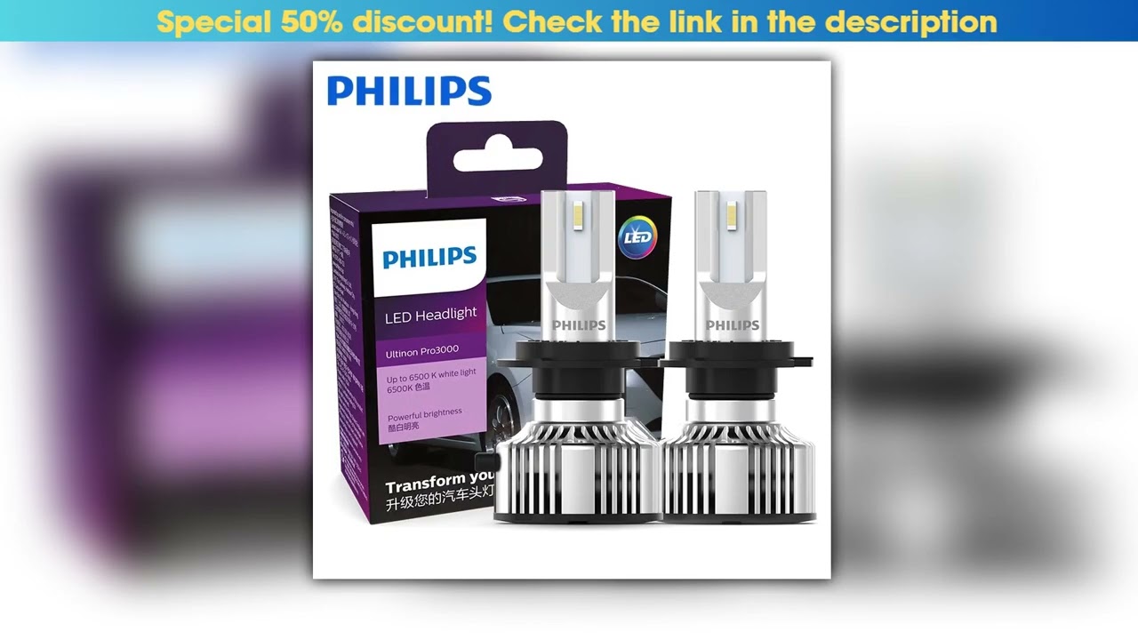 Philips LED H7 Headlight 12V24V 4200K 5700K 6000K 6500K Bright White Auto Headlight LED Lamps Trend