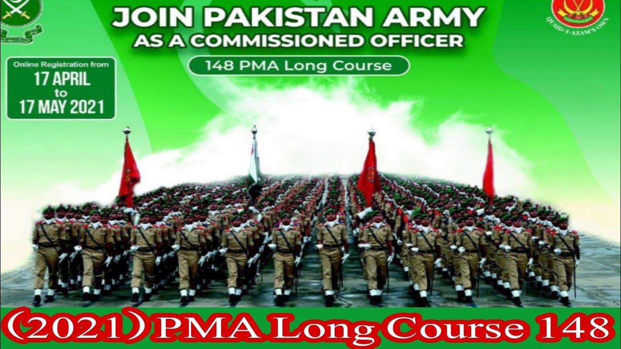PMA Long Course 148  (2021) Pak Army jobs.How to apply pma long course 148.