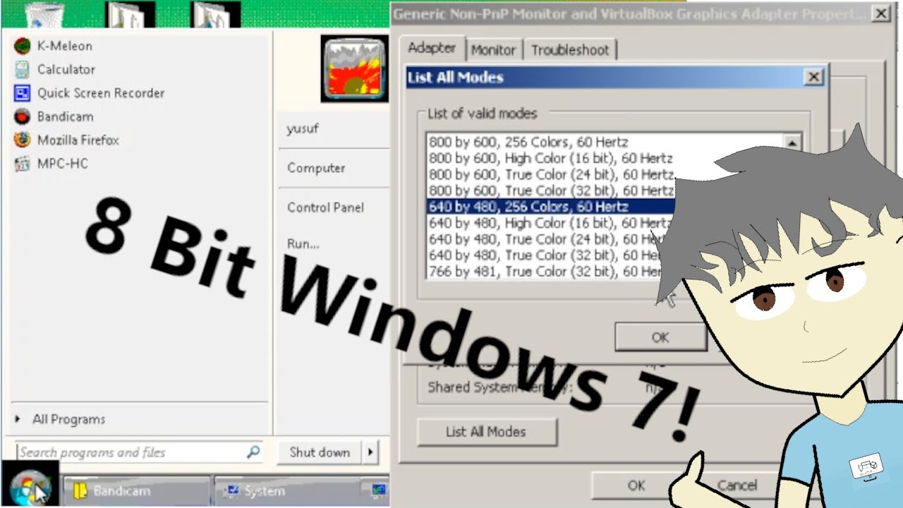 256 Color Windows 7