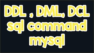 phpmyadmin perintah sql DDL dan DML
