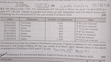 खतरनाक🔥|Investment Accounting AS13| |UNIVERSITY  Solution |Tybcom sem5|cum Ex Price |CA INTER