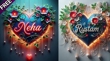 How To Create Trending Name Heart Wall Photo Editing 😍 | Bing Image Creator Name Design | Bing ai