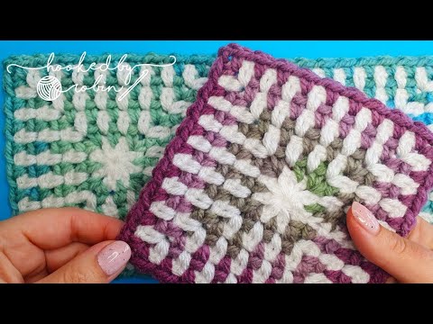 Moss Stitch 2 Colour Square WITHOUT CUTTING THE YARN 😱🧶 - YouTube