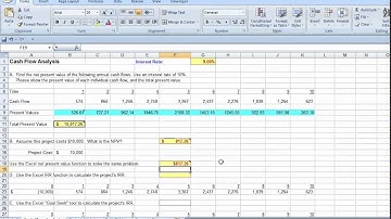 Excel   Cash Flow Analysis with IRR and Goal Seek