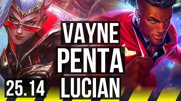 VAYNE & Lulu vs LUCIAN & Blitzcrank (ADC) | Penta, 15/1/8, Legendary | KR Diamond | 25.14