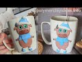 The mug decor with polymer clay: New Year&#39;s bull DIY. Tutorial for beginners