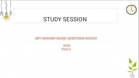 DBT JRF 2020 SOLVED QUESTIONS #DBT#JRF#2020