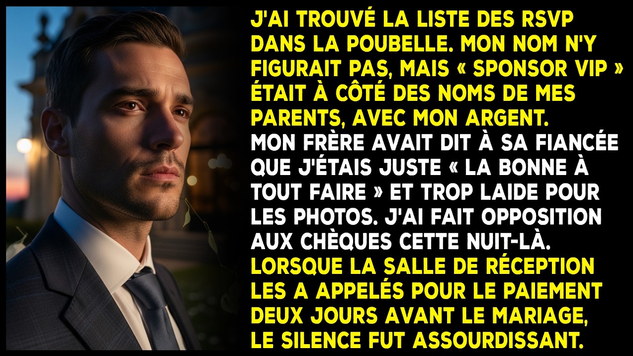 J'ai payé ses études. Mon frère m’a remercié en me retirant de son mariage.