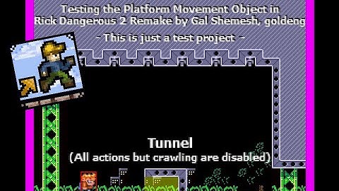 Testing the Platform Movement Object in Rick Dangerous 2 Remake