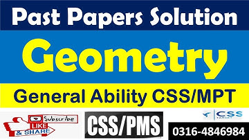 Geometry Problems | General Ability Portion CSS  | Past Papers Solution | CSS 2020 | CSS 2021