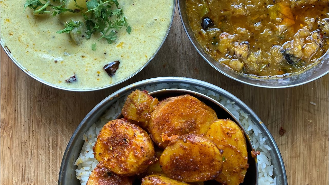 More kulambu, Pachadi, Kaara Kari & Rice : Tamil One Shot Thali for 2-3 ...