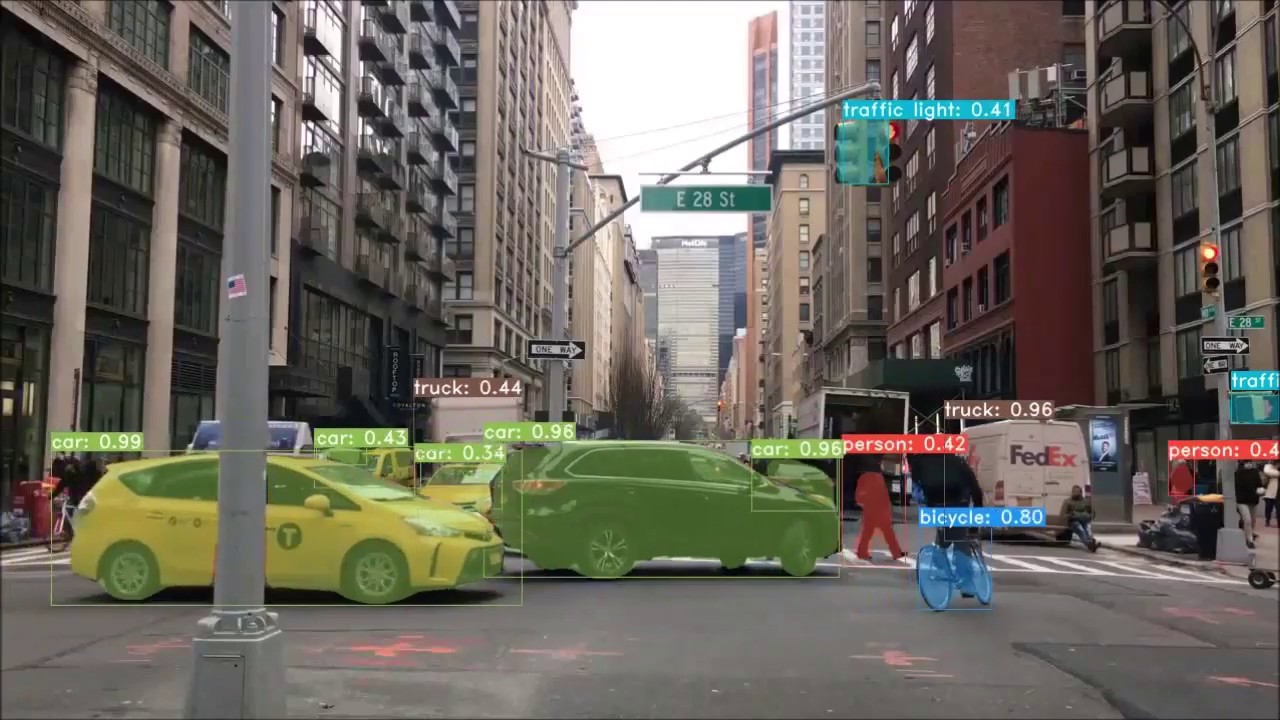 YOLACT: Driving downtown