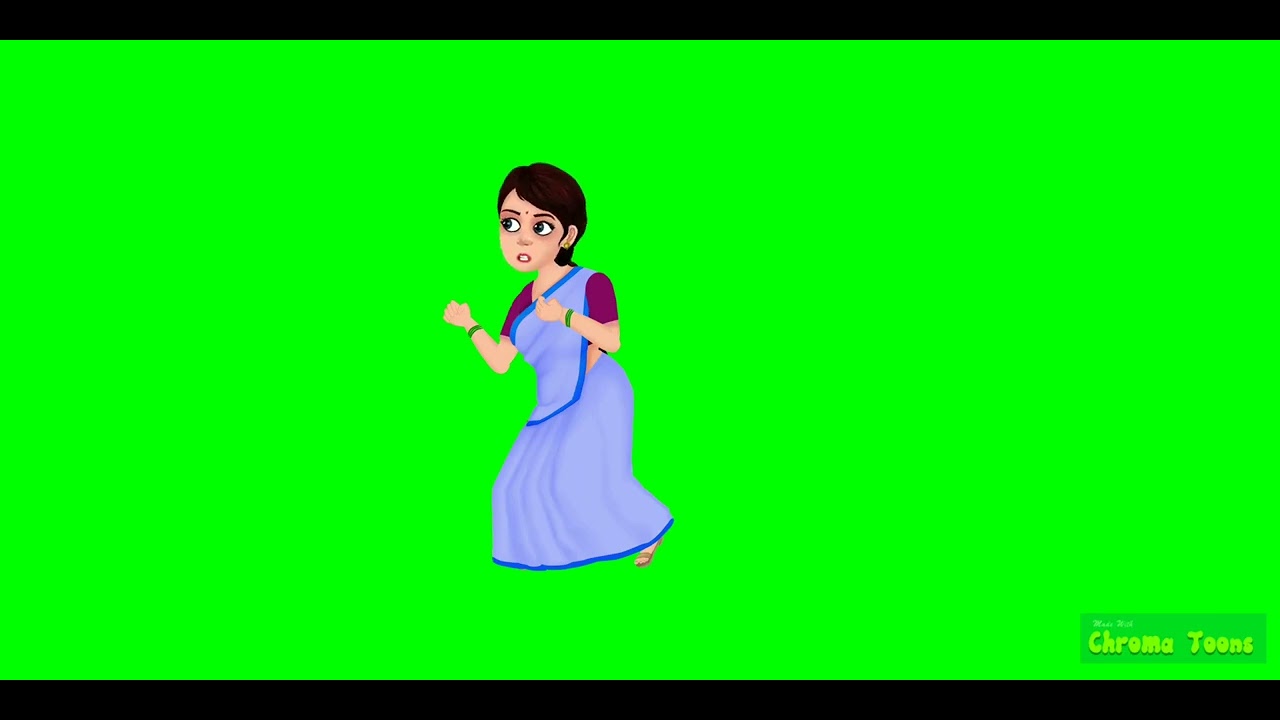 Angry Indian women green screen background cartoon no copyright l Indian aurat gusy ma