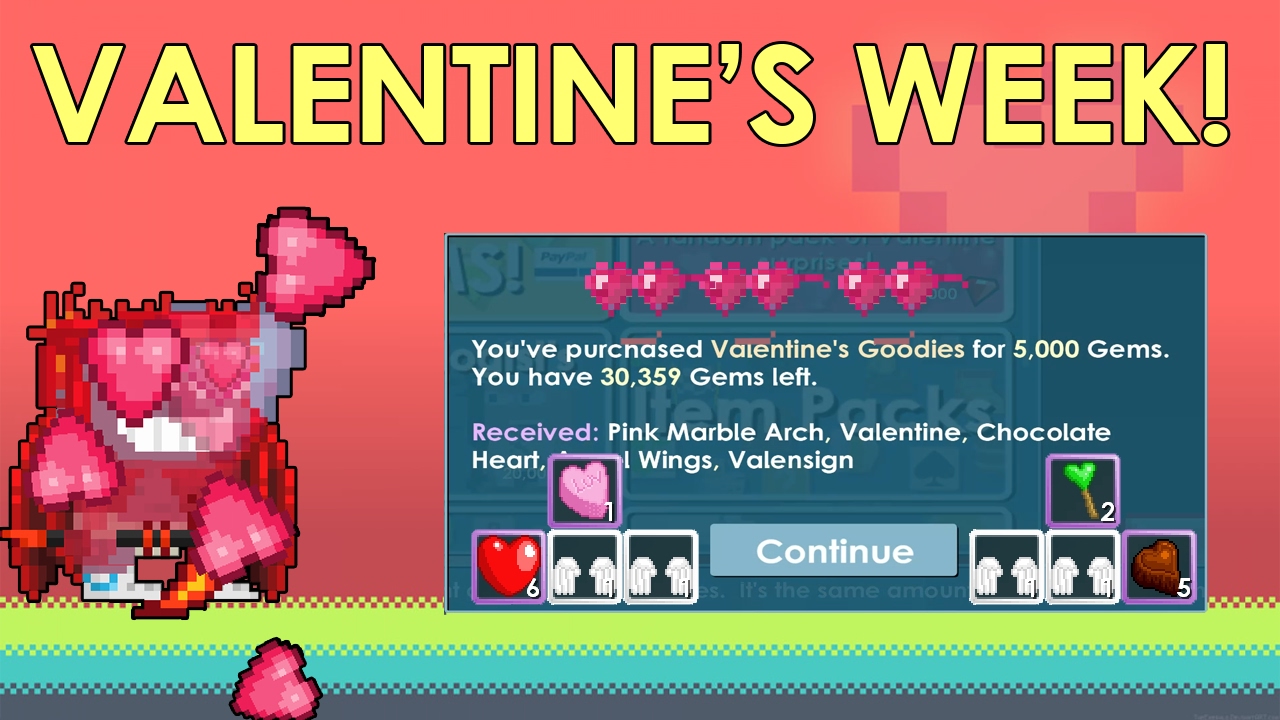 Growtopia VALENTINES WEEK!!! GOT WINGS FROM PACK!!!! YouTube